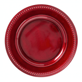 Sousplat Galles Dots Rouge Antique Vermelho 33cm - Ela Decora